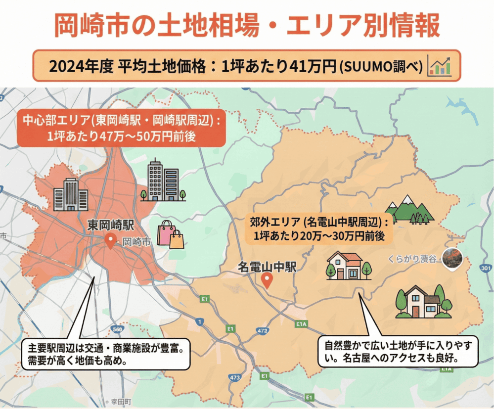 エリア別：岡崎市の土地相場